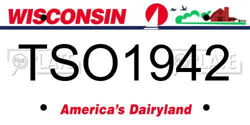 TSO1942 Wisconsin License Plate