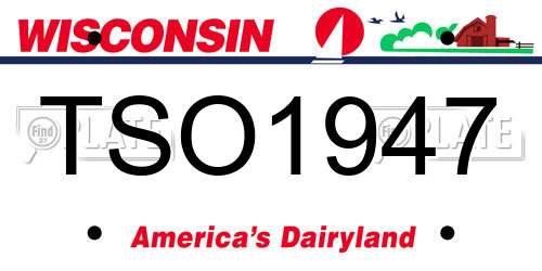 TSO1947 Wisconsin License Plate