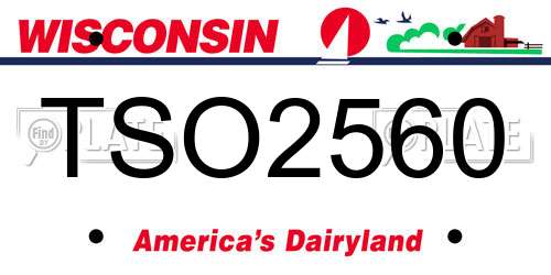 TSO2560 Wisconsin License Plate