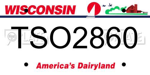 TSO2860 Wisconsin License Plate