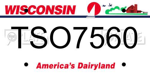 TSO7560 Wisconsin License Plate