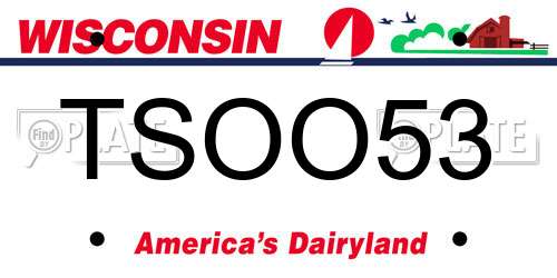 TSOO53 Wisconsin License Plate