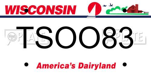 TSOO83 Wisconsin License Plate