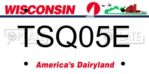 TSQ05E Wisconsin License Plate