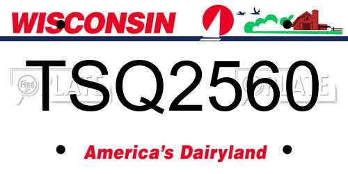 TSQ2560 Wisconsin License Plate