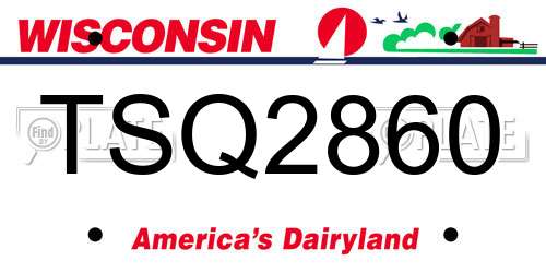 TSQ2860 Wisconsin License Plate