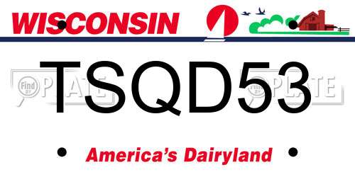 TSQD53 Wisconsin License Plate