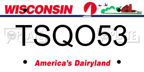 TSQO53 Wisconsin License Plate