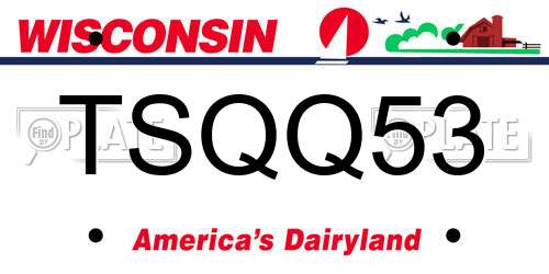 TSQQ53 Wisconsin License Plate