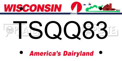 TSQQ83 Wisconsin License Plate