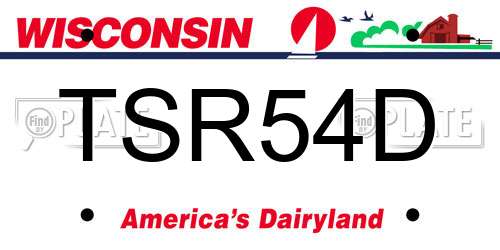 TSR54D Wisconsin License Plate