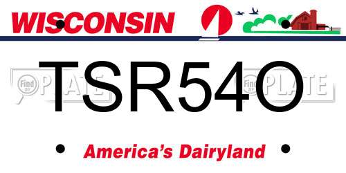 TSR54O Wisconsin License Plate