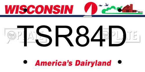 TSR84D Wisconsin License Plate