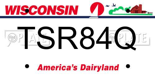 TSR84Q Wisconsin License Plate