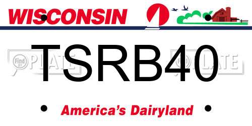 TSRB40 Wisconsin License Plate