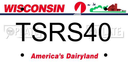 TSRS40 Wisconsin License Plate