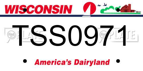 TSS0971 Wisconsin License Plate