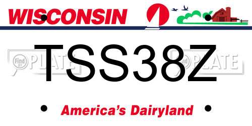 TSS38Z Wisconsin License Plate
