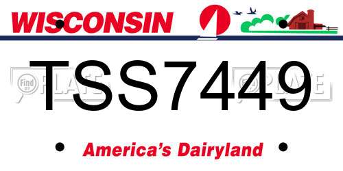 TSS7449 Wisconsin License Plate