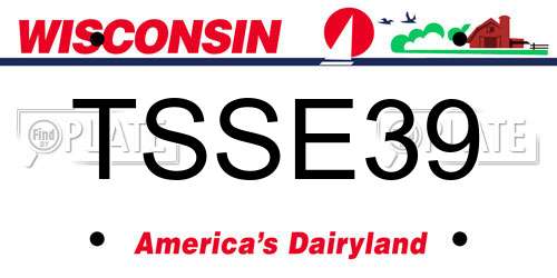 TSSE39 Wisconsin License Plate