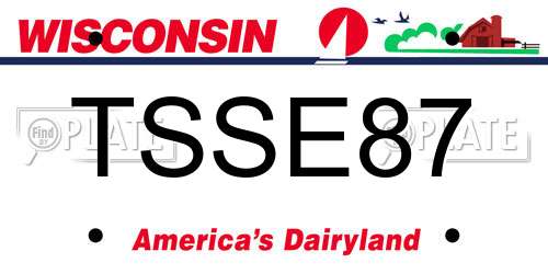 TSSE87 Wisconsin License Plate