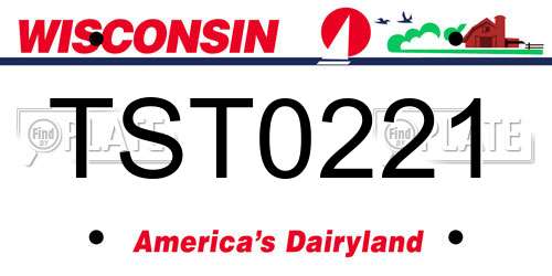 TST0221 Wisconsin License Plate