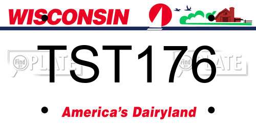 TST176 Wisconsin License Plate