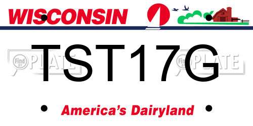 TST17G Wisconsin License Plate