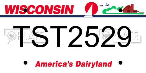 TST2529 Wisconsin License Plate