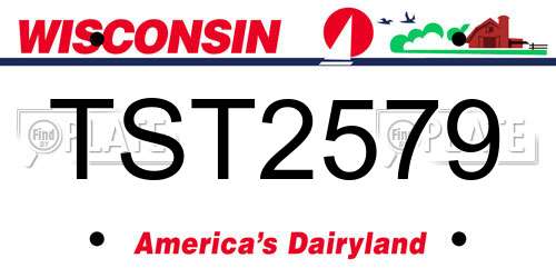 TST2579 Wisconsin License Plate