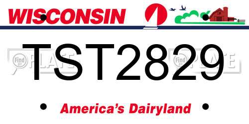 TST2829 Wisconsin License Plate