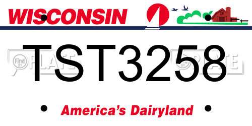 TST3258 Wisconsin License Plate