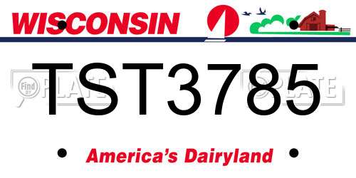 TST3785 Wisconsin License Plate