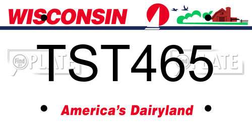TST465 Wisconsin License Plate