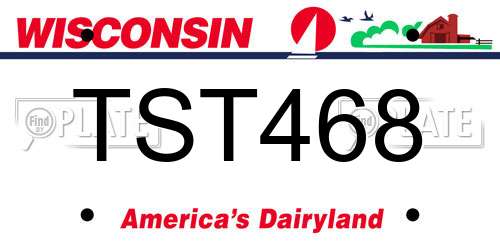 TST468 Wisconsin License Plate