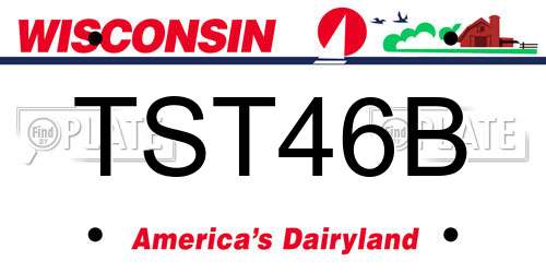 TST46B Wisconsin License Plate