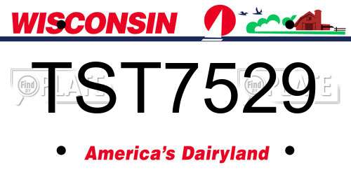TST7529 Wisconsin License Plate
