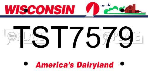 TST7579 Wisconsin License Plate