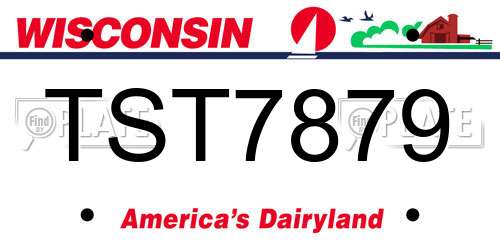 TST7879 Wisconsin License Plate