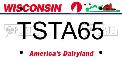 TSTA65 Wisconsin License Plate