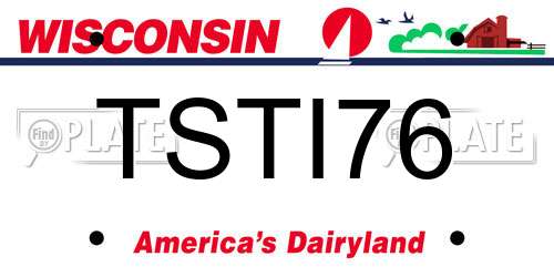 TSTI76 Wisconsin License Plate