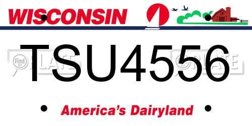 TSU4556 Wisconsin License Plate