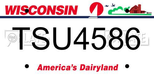 TSU4586 Wisconsin License Plate