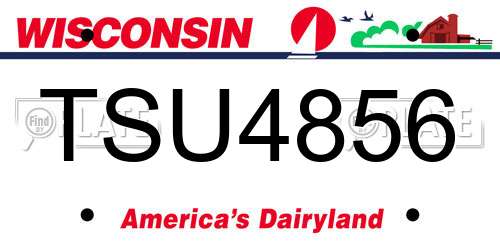 TSU4856 Wisconsin License Plate