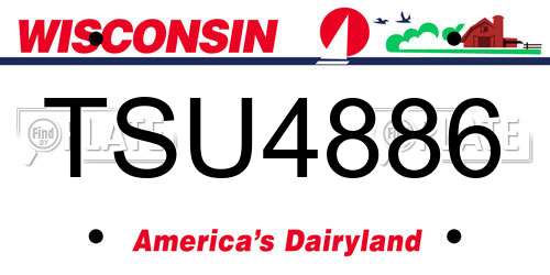 TSU4886 Wisconsin License Plate