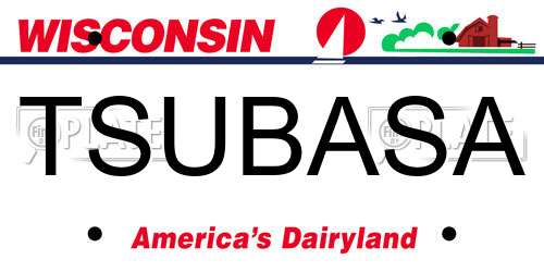 TSUBASA Wisconsin License Plate