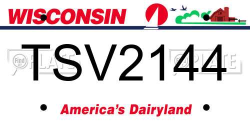 TSV2144 Wisconsin License Plate