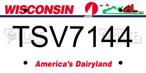 TSV7144 Wisconsin License Plate