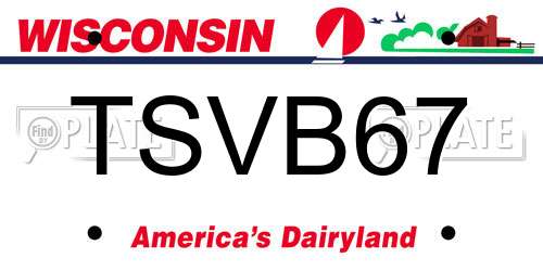 TSVB67 Wisconsin License Plate