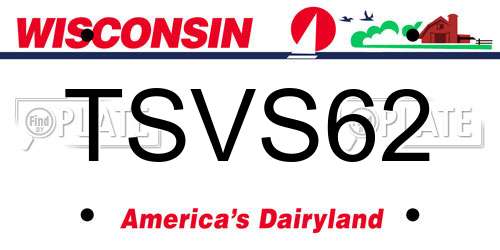 TSVS62 Wisconsin License Plate